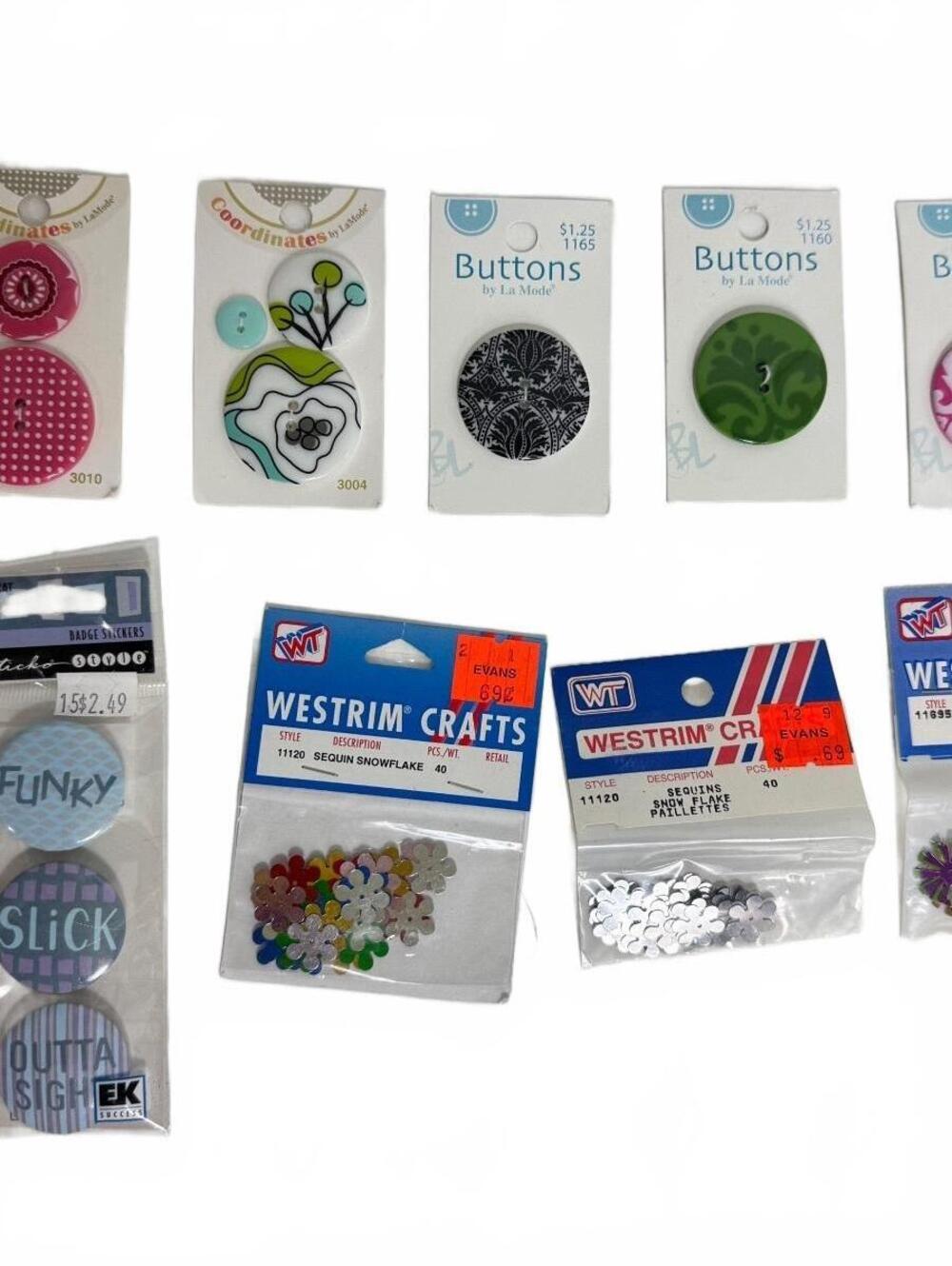 Assorted Decorative Buttons and Sequins Craft Set